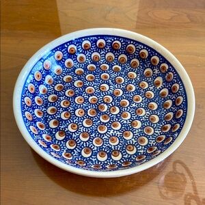 Artistic Boleslawiec Stoneware. Polish Pottery. Peacock Eye Pattern. Unused.